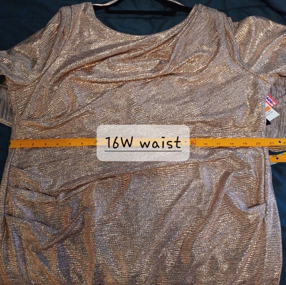 NWT Metallic Rose Gold R&M Richards long dress - Picture 11 of 11